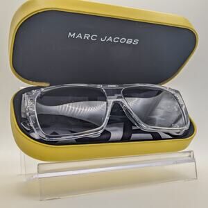 AUTH Marc Jacobs Unisex Pinstriped Square Frame – Crystal & Black– New